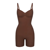 Seamless Thigh Slimmer Shapewear Bodysuit - Mocha